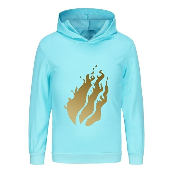 Preston Playz Inspired Fire Hoodie for Kids – Lightweight Long Sleeve Pullover for Boys Girls