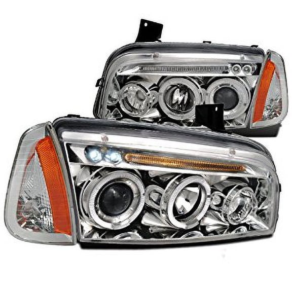 Dodge Charger Halo Projector Headlights, Corner Lights Chrome
