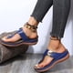 thumbnail image 3 of Brown35Mujer Pu Cuero Cuñas Sandalias Rhinestone Chanclas Antideslizante Cómodo Verano, 3 of 5