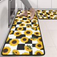 thumbnail image 2 of Sunflower and Checkerboard White Anti Fatigue Kitchen Rugs Set Of 2, Non Slip Washable Decorative Floor Mats for Sink Laundry and Home Use, 17"x47", 2 of 5