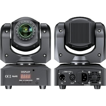 Moving Head Light with 8 GOBO 8 Colors, DJ Light Sound Activated DMX-512