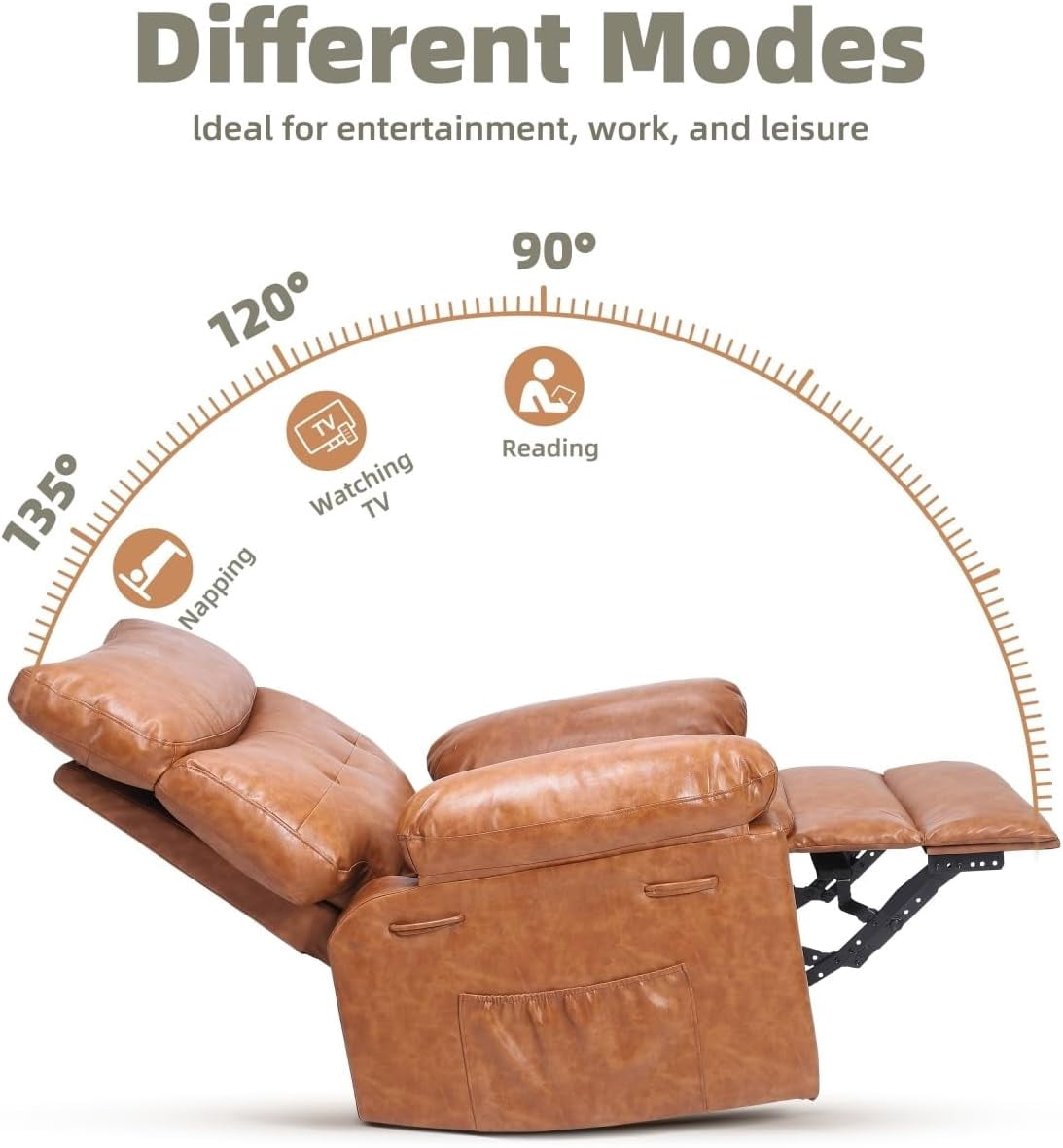 EastVita Oversized Recliner Chairs with Heat and Massage - 360 Swivel Lazy Boy Recliner Chair for Adults - Manual Rocking Chair with Remote Control for Living Rooms/Bedrooms and Nurseries - Creamy