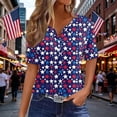 thumbnail image 3 of Womens 4th of July Shirt Patriotic Red White and Blue V Neck T Shirts Casual Summer Holiday Tops Fourth of July Outfit for Women, 3 of 6