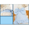 thumbnail image 2 of Falda elegante para mascotas Con lazo Para perros pequeños y medianos Vestido de princesa a rayas con tirantes azul-blanco(L) ER, 2 of 5