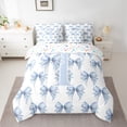 thumbnail image 2 of Feelyou Blue Princess Bowknot Bedding Comforter Set 7pcs for Kids, Initial T Letter King Bedding Sets, Watercolor Ribbon Reversible Bed Sheets, Luxury Bedroom Decor, 2 of 8