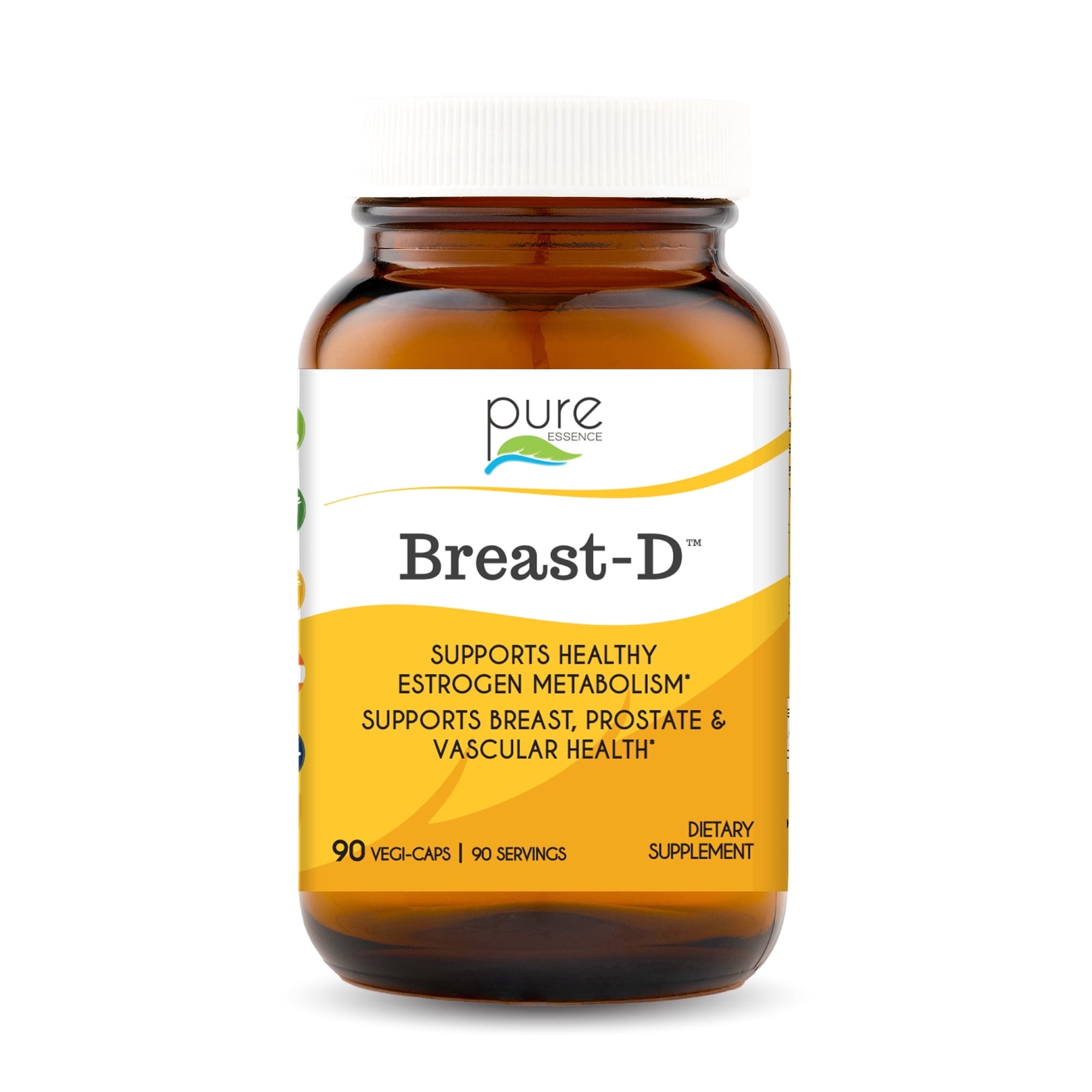 Pure Essence Labs - Breast-D, Hormone Balance & Breast Wellness Support with DIM & Vitamin D3 - 90 Vegetarian Capsules