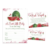 Inkdotpot Set Of 30Gender Neutral Baby Shower Invitations-Diaper Raffle Tickets And Baby Shower Book Request Cards Watermelon Invites Its A Boy Its A Girl