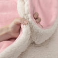 thumbnail image 3 of MOSHU Pink Double-Sided Sherpa Polyester Flannel Bed Blanket, Queen - Reversible, 3 of 7