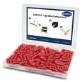 thumbnail image 1 of Vrupin 120 PCS Conectores de cable de grifo T - Rojo 22-18AWG Conector de empalme de cable impermeable Desconexión rápida Terminales macho aislados Kit de conectores eléctricos con estuche de almacena, 1 of 5