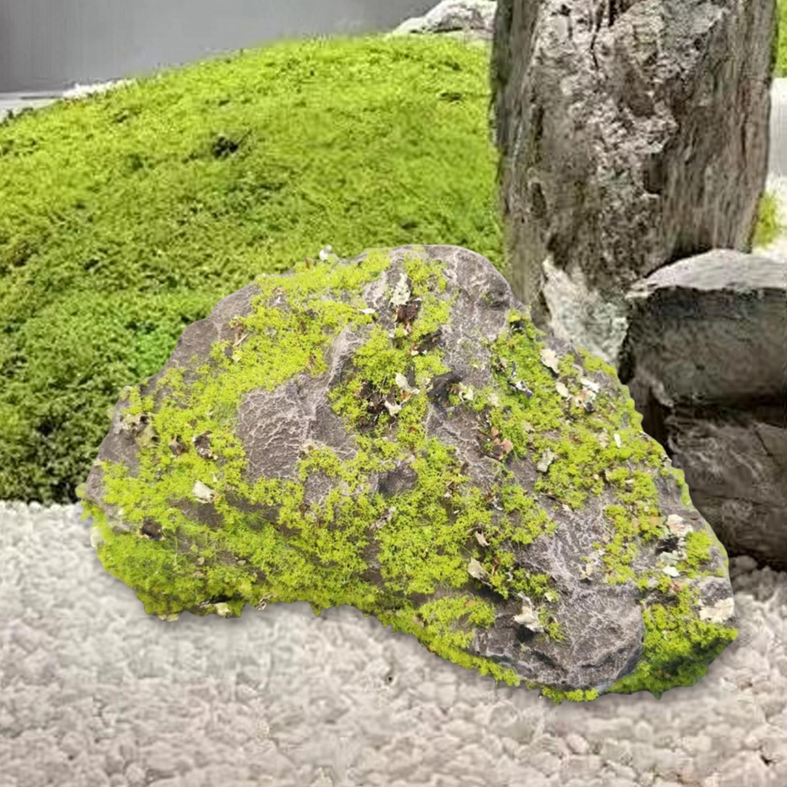 Zxpjkyu Artificial Moss Rock, Decorative Fake Stone, Artificial Green Moss Covered Stone L