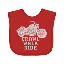 Inktastic Crawl Walk Ride Motorcycle Boys or Girls Baby Bib
