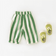 thumbnail image 3 of Jalioing Striped Pant Toddler Baby Elastic Waist Trouser Casual Summer Lounge Pants with Pockets, 3 of 4
