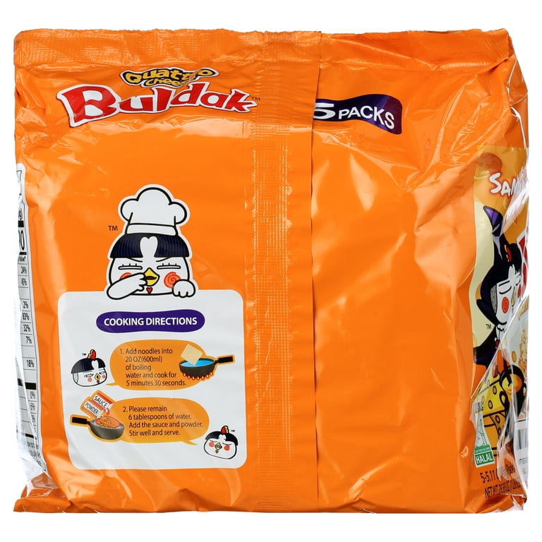 Buldak Quattro Cheese Ramen 5pk (145G X5), Spicy Chicken Flavor