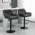thumbnail image 2 of HOMCOM Tabourets de Bar Réglables, Ensemble de 2, Tabourets de Bar Pivotants Capitonnés en Tissu, 2 of 10