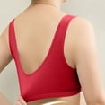 thumbnail image 4 of Fatuov Wireless Bras for Women Front Closure Sexy Solid Color Push-Up Bralettes for Casual Full Coverage Seamless Bras 38A, Red, 4 of 5