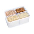 thumbnail image 2 of Commercial Kitchen Transparent Seasoning Storage Box with Plastic Cover, 6-Compartment Spice Organizer for Restaurant Stall Food Prep and Ingredient Display | White KTFgvq, 2 of 8