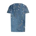 thumbnail image 5 of Loose Shirt for Women Floral Tunic Tshirt Short Sleeve Pullover Top Crewneck Fashion Outfits 2025, 5 of 5