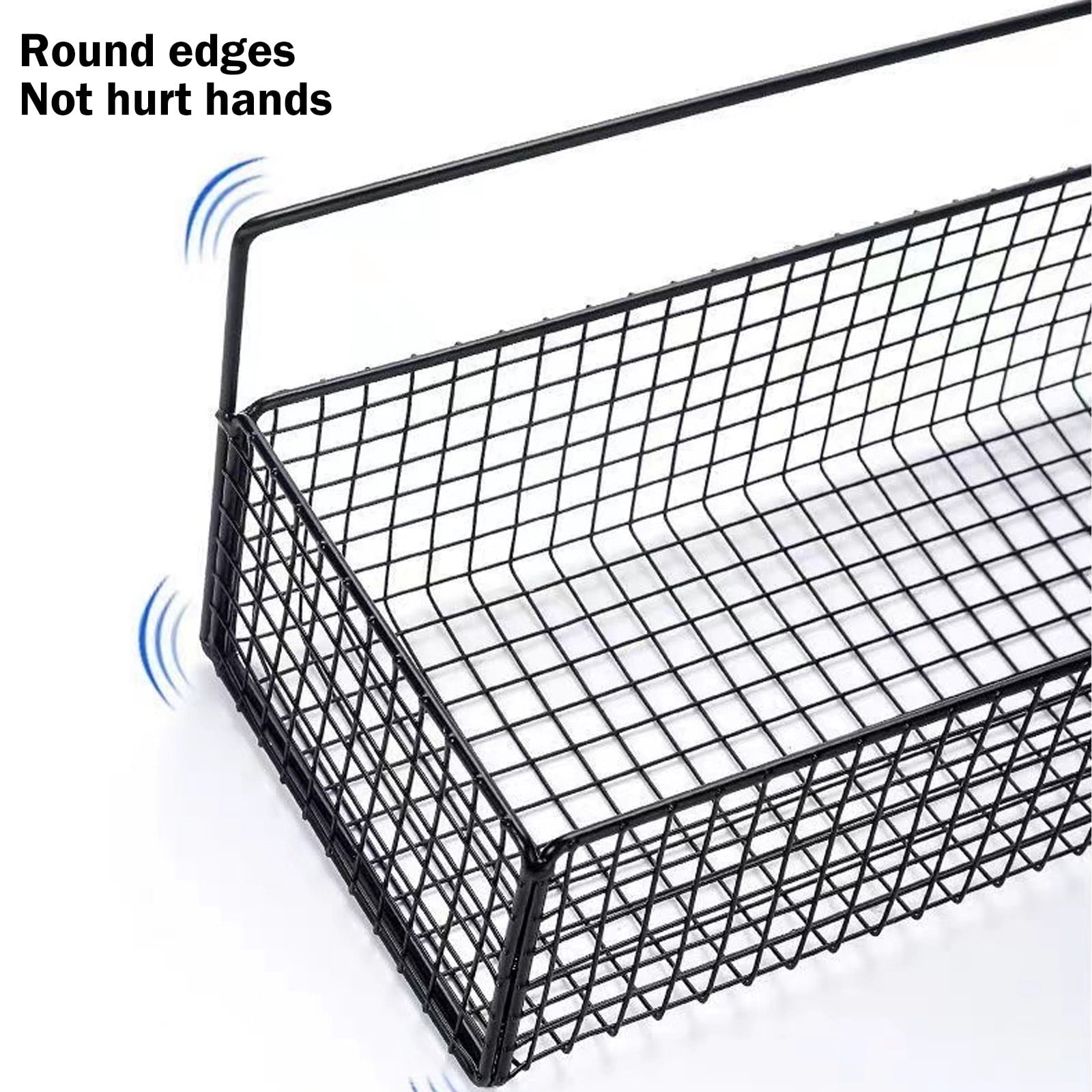Metal Wall Mounted Basket for Kitchen Storage, Spice Rack Organizer, Shower Toiletries Caddy, Multipurpose Shelf for Pantry Bathroom Office Supplies