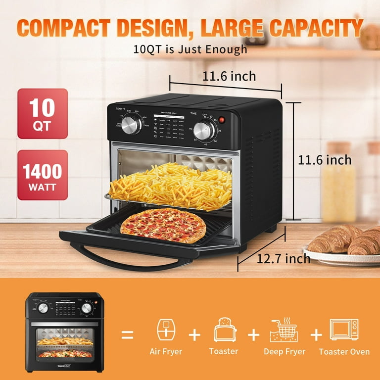 GPED Air Fryer, 7.5QT Air Fryer Oven with Visible Cooking Window, 8 Cooking  Presets, Supports Customerizable Cooking, Easy to Clean Non-Stick Basket,  Including Air Fryer Paper Liners 50PCS, Black 