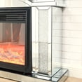 thumbnail image 6 of AUWHALEUS Silver Mirrored Electric Fireplace with Crystal Decor, 7 Colors 3D LED Flame Fire Place, 6 of 7