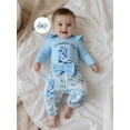 thumbnail image 6 of BemeyourBBs Newborn Baby Girl It's Alright To Be Little Bitty Outfits Western Cowgirl Clothes Letter Long Sleeve Romper Pants Headband Set, 6 of 9