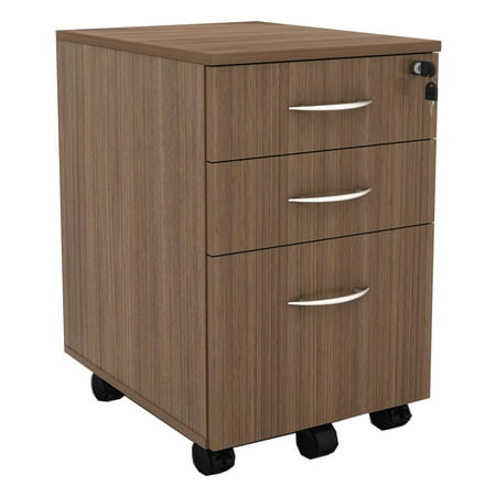 Executive Office Cabinet Walnut Wood - Alera 3 Drawers Vertical Lockable Filing Cabinet, Walnut