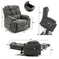 thumbnail image 4 of Power Lift Recliner Chair with Lumbar Pillow and Wireless Charger, SYNGAR Heat & Massage Function Recliner with USB Charging and Cup Holder, Dual Motors, Single Living Room Sofa, Gray, 4 of 13