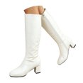 thumbnail image 3 of YLYL Womens Knee High Boots Snip Toe Side Zipper Chunky Mid Heel Fall Winter Fashion Long Boots, 3 of 7