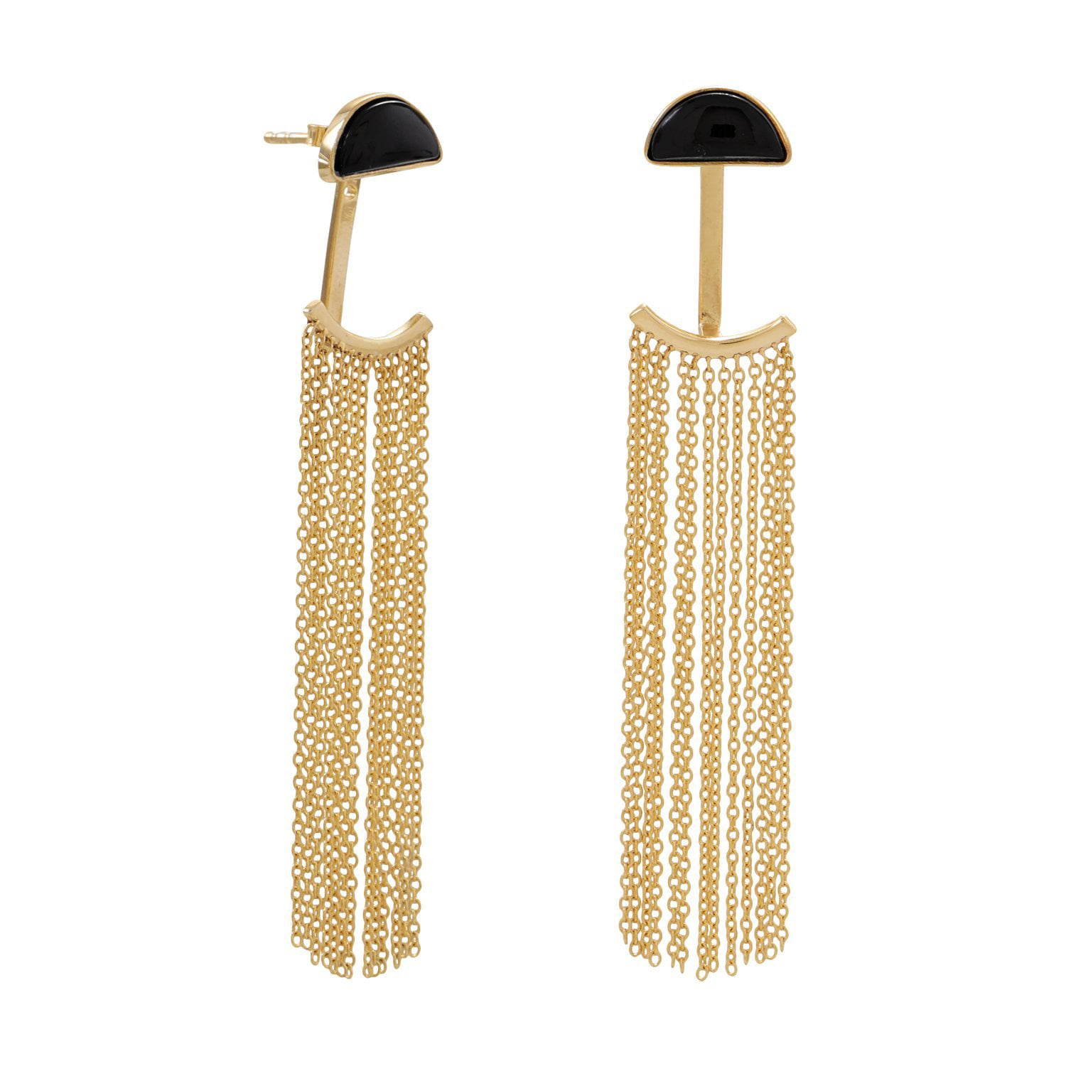 handmade earrings gold 18k gold plated Tassel earrings black red gold