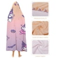 thumbnail image 2 of Kuromi And My Melody Hooded Blanket Poncho, Wearable Hooded Blanket Cozy Soft Warm Plush Fleece Blanket for Adult Women Men, 2 of 7
