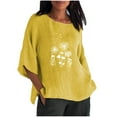 thumbnail image 2 of Blouse d'Été pour Femmes, Imprimé Aguichant d'Été, Boutons Réguliers, Col Rond, Manches Courtes, Haut à Manches Courtes pour Femmes en Liquidation, 2 of 5