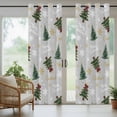 thumbnail image 5 of Outdoor Curtains for Patio Waterproof, Grey Christmas Outdoor Privacy Panels Grommet, Winter Green Pine Tree Gold Snowflake Blackout Outside Curtains for Porch/Cabana 54"x108", 2 Panels, 5 of 8