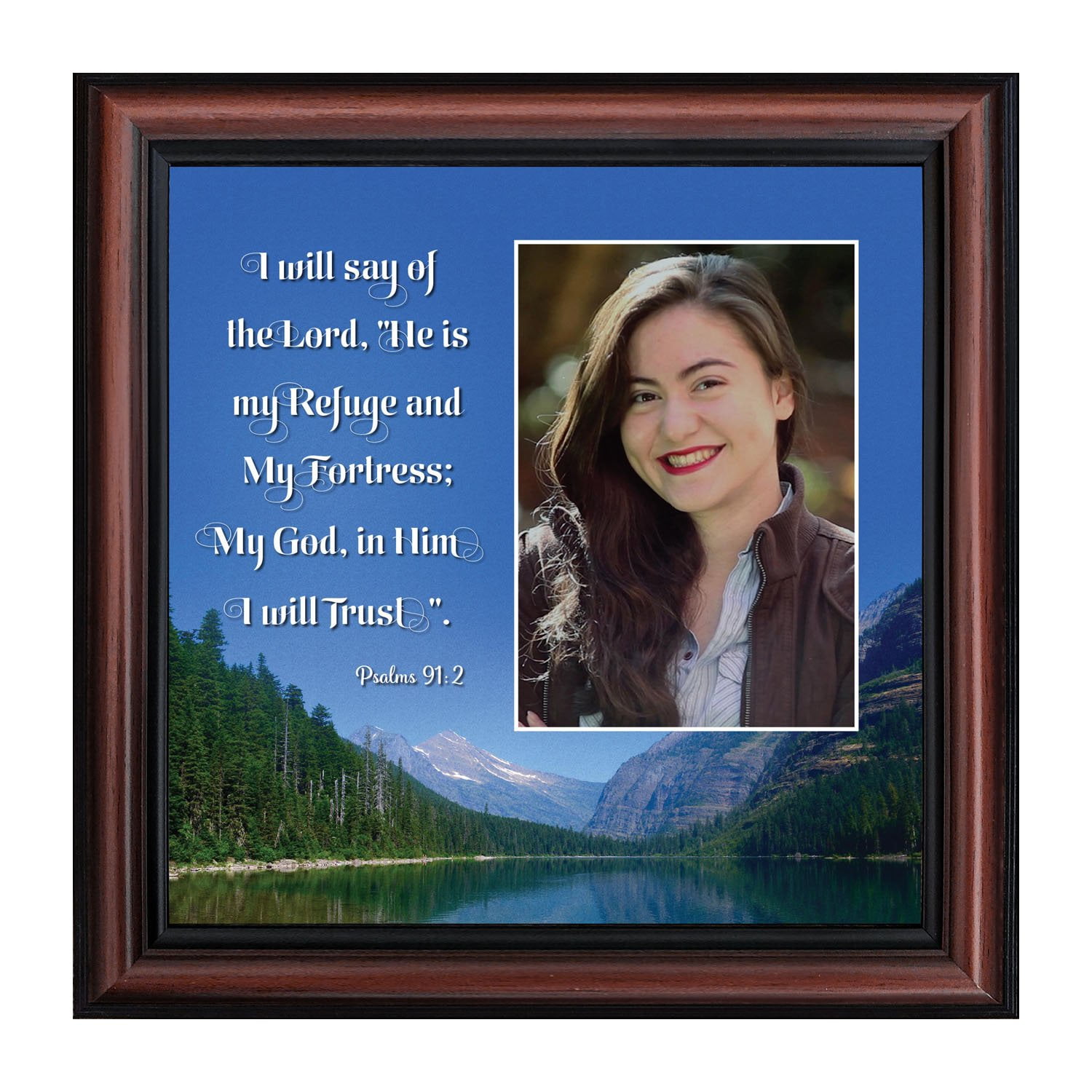 In Him I Trust, Gifts with Scripture, Christian Picture Frame, Psalms