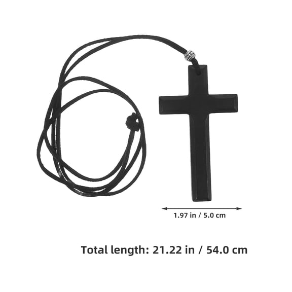 Clispeed Car Decoration Cross Pendant Black Wood 2Pcs