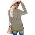 thumbnail image 6 of SWQZVT Tunic Tops for Women Long Sleeve Tops Fall Shirts Basic Round Neck Trendy Color Block Loose Casual Light Weight Sweat Shirts Slits Pullover, 6 of 8
