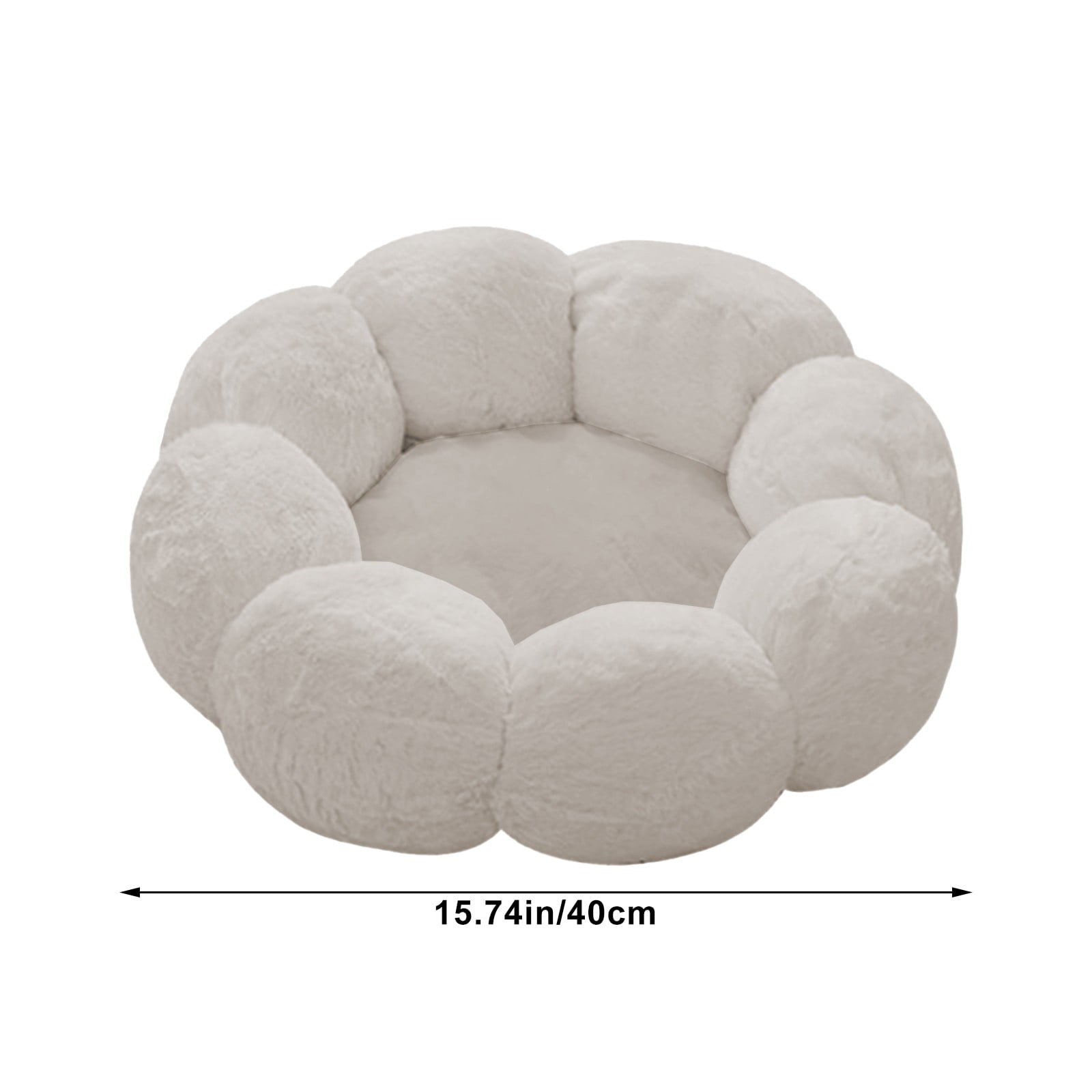 Nebwoak Round Cat Bed Warm Rounded Petals Calming Dog Cats Bed Cuddler Warming Cozy Soft Bed Faux Furs Cushion Bed for Small Medium Dogs and Cats