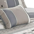 thumbnail image 3 of Benjara BM227298 Polyester Comforter Set with Geometric Design, Blue & Gray - King Size - 7 Piece, 3 of 5