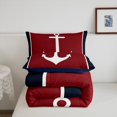thumbnail image 5 of Erosebridal Nautical Anchor Bedding Sets King With Comforter,Geometric Stripes Comforter Sets King Size,Ocean Decoration,Reversible,Ultra Soft,3-Piece, 5 of 8