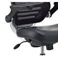 thumbnail image 4 of Modway Edge Drafting Chair In Black Vinyl - Reception Desk Chair - Tall Office Chair For Adjustable Standing Desks - Flip-Up Arm Drafting Table Chair, 4 of 21