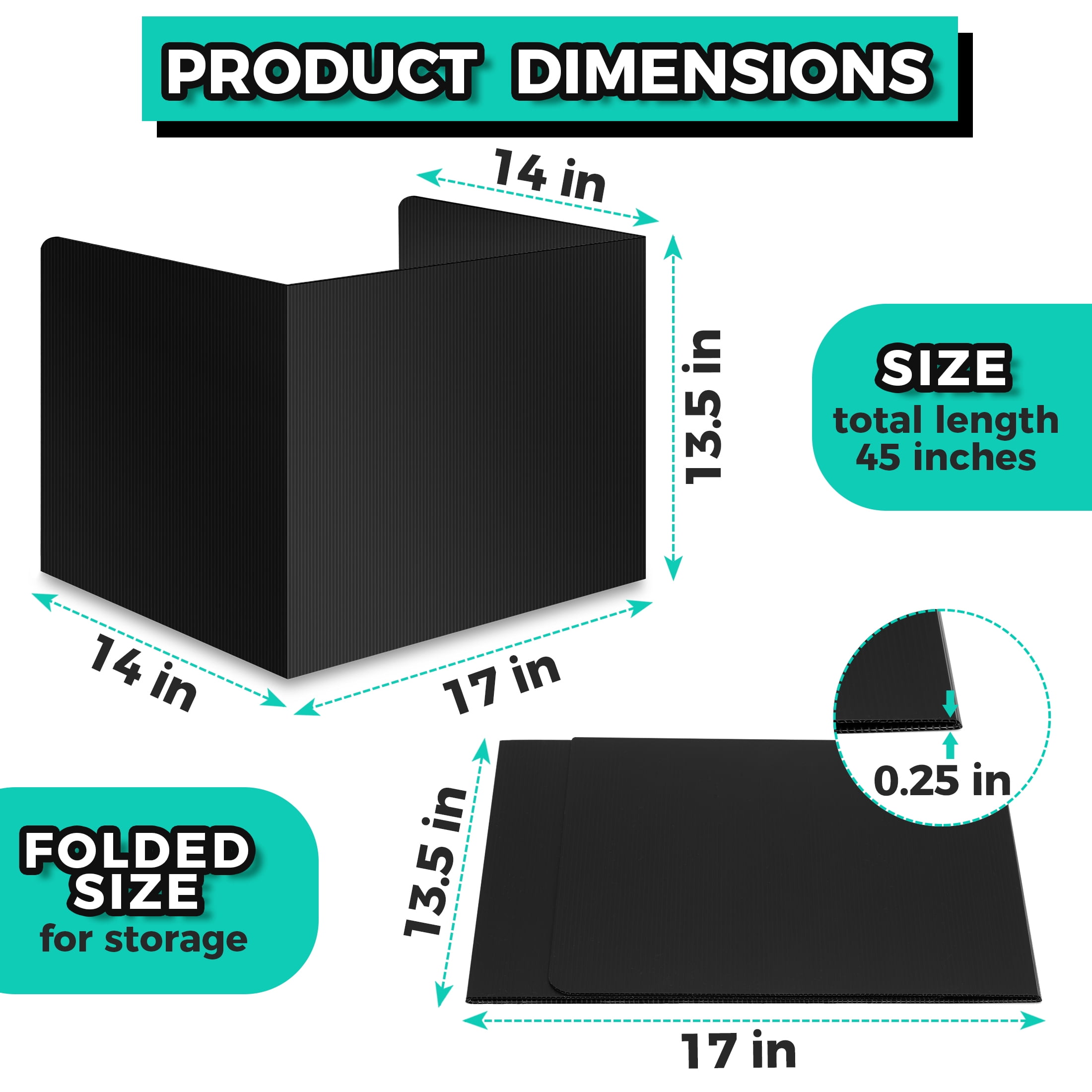 Storage Standard Student Desk Dividers Classroom Privacy Desktop Partition 22 Pack Black