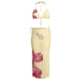 thumbnail image 5 of Ticikt Women's 3D Floral Bandeau Tankini Set Summer Swimwear Beach Two Piece Outfit with Cover up for Pool Party, 5 of 6
