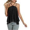 thumbnail image 1 of Timegard Tank Tops for Women Mesh Back Button Ruffle Flowy Blouse Summer Beach Casual Loose Tops Blouse, 1 of 5