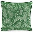 thumbnail image 3 of Jordan Manufacturing 16" x 16" Christmas Trees Car Cream Novelty and Green Leaves Reversible Square Outdoor Throw Pillow with Welt (2 Pack), 3 of 14