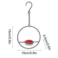 thumbnail image 3 of EUDIDV Suet Bird Feeder Handcrafted Circular Hanging Metal Hummingbird Feeder With Red Bowl For Garden Backyard Outdoor Decor Avian Feast Station, 3 of 7