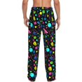 thumbnail image 3 of Picia Geometric 1980s Styled Mens Soft Woven Cotton Elastic Waistband Sleep Pajama Pant Lounge Sleep Pant With Pockets And Drawstring-Small, 3 of 9