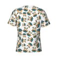 thumbnail image 6 of Vsdgher Cute Bunny Print Men's Dry Fit Mesh Athletic Shirts Moisture Wicking Tennis T-Shirt Tops, 6 of 9
