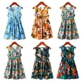 thumbnail image 3 of Girls Cotton Dress for Kids Toddler Sleeveless Casual Sundress Teen Summer Flower Printed Jumper Princess Dress for 3-12Y, 3 of 8