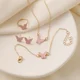 thumbnail image 3 of New Personalized Butterfly Glazed Bracelet Ring Necklace Earring, Exquisite Small and Fashionableand High Sense Collar Chain Set, 3 of 5