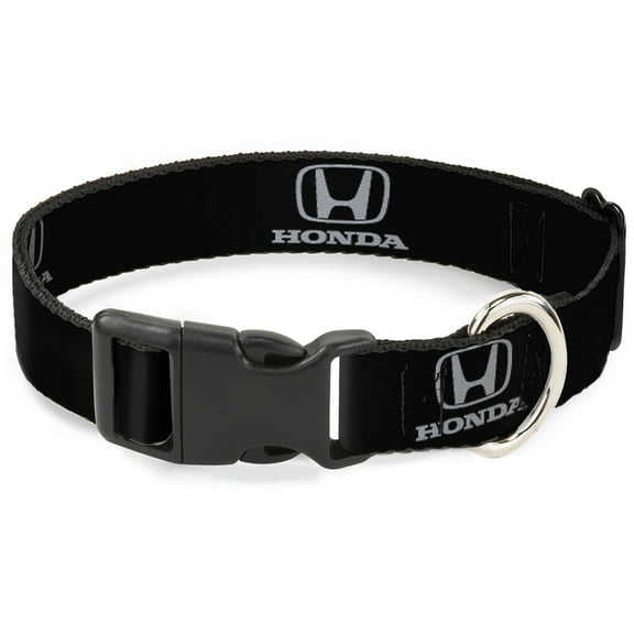 Honda Pet Collar, Dog Collar Plastic Buckle, Honda Logo Black Silver, 7 to 8.5 Inches 0.5 Inch Wide