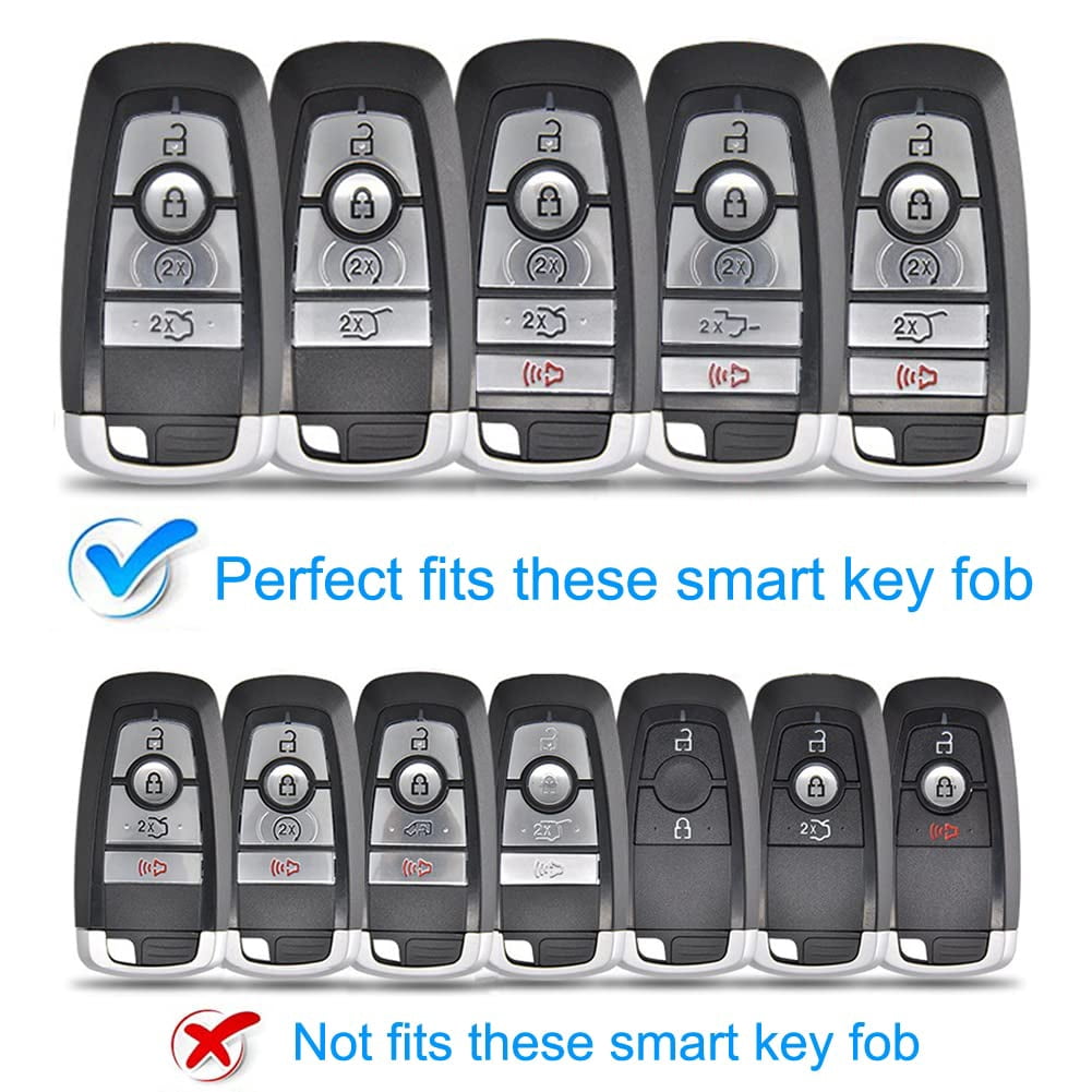 for Ford Key Fob Cover with Keychain, for Explorer Bronco Escape Edge Expedition Mustang F150 Fusion Ranger Lincoln Premium Soft TPU Full Protection Key Case Remote Key Holder